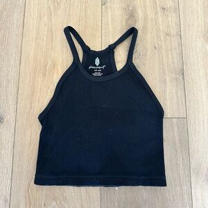 FP Movement Black Ribbed Tank Top